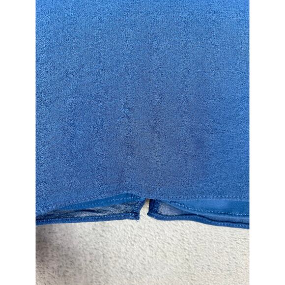 Vince Camuto Blue Ruffle Sheer Sleeve Chiffon V Neck Blouse 2X XXL Plus Size - Picture 11 of 16